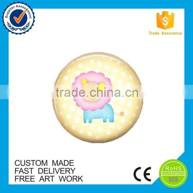 2016 Beautiful customized round epoxy fridge magnet