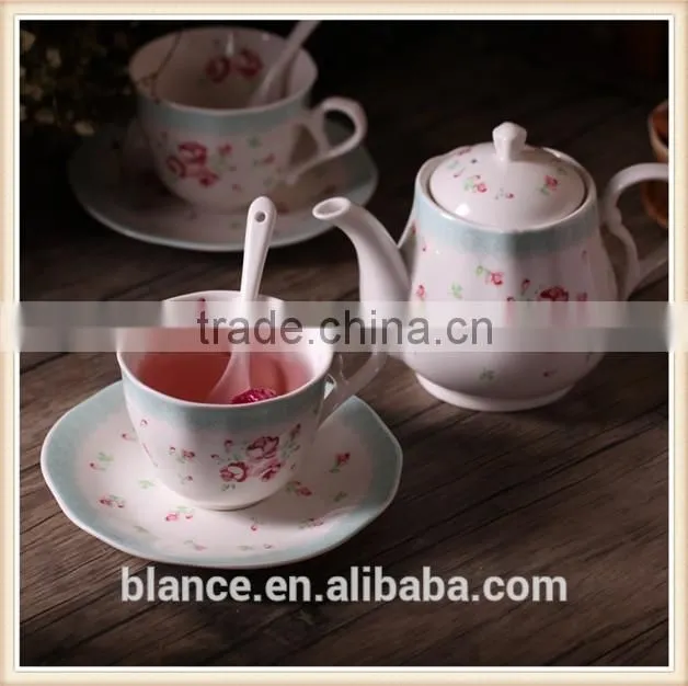 rose coffee tea set Cup/Saucer/Spoon Expresso Tasse Assiette
