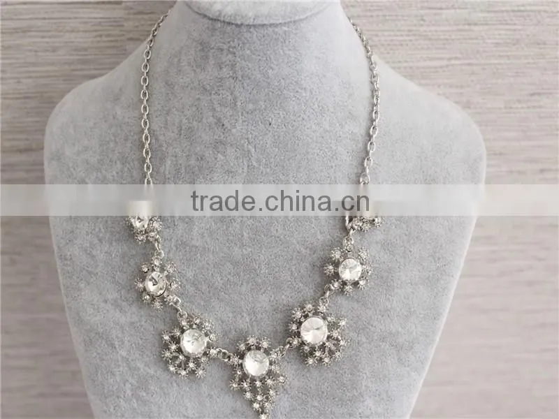 2016 Fashion jewelry statement necklace , white gold Necklace Wholesale
