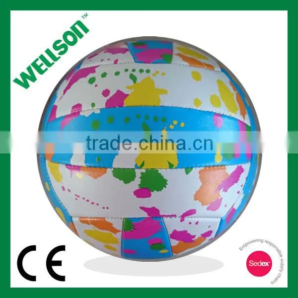 Colorful printed beach playing volleyball