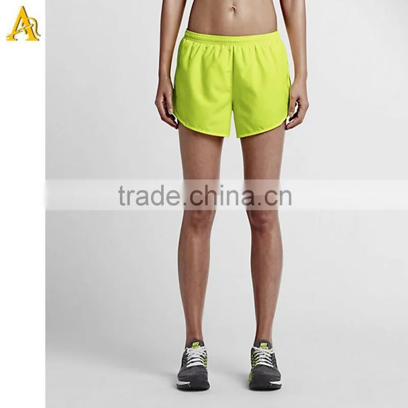 High Waist Band Polyester Sport Wholesale Women Running Shorts
