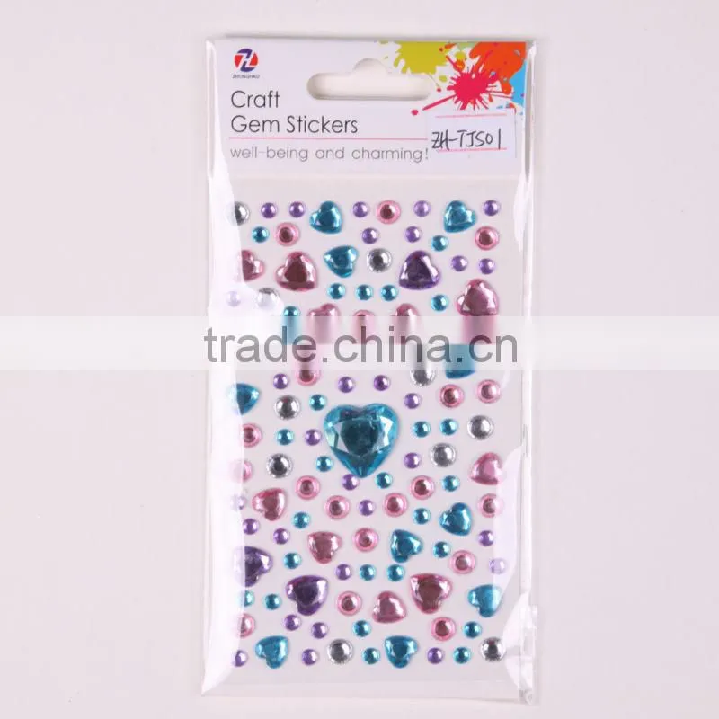 love heart shape crystal strass cell phone sticker