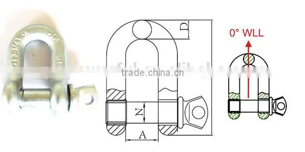 HIGH STRENGTH SCREW PIN BOLT TYPE BOW SHACKLE / DEE SHACKLE