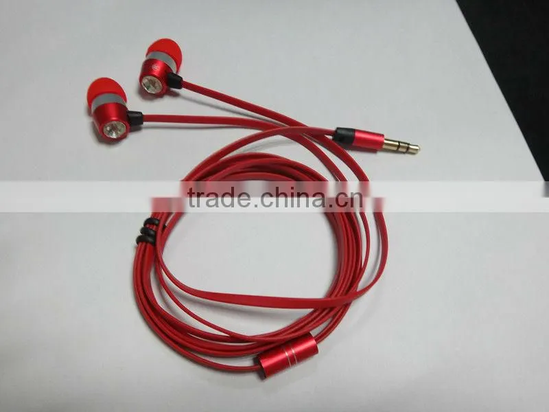 High quality diamond earphone new crystal earphone flat cable design earphone