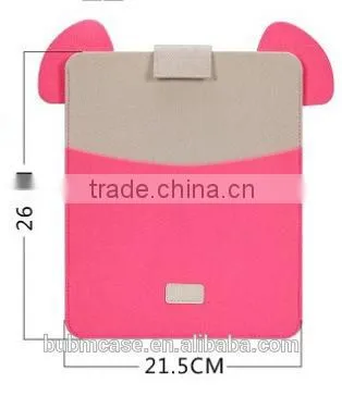 Red Color 9.7 inch Wool Felt Tablet Case Cute Cartoon Pig Bag Tablet Sleeve Tablet Pouch