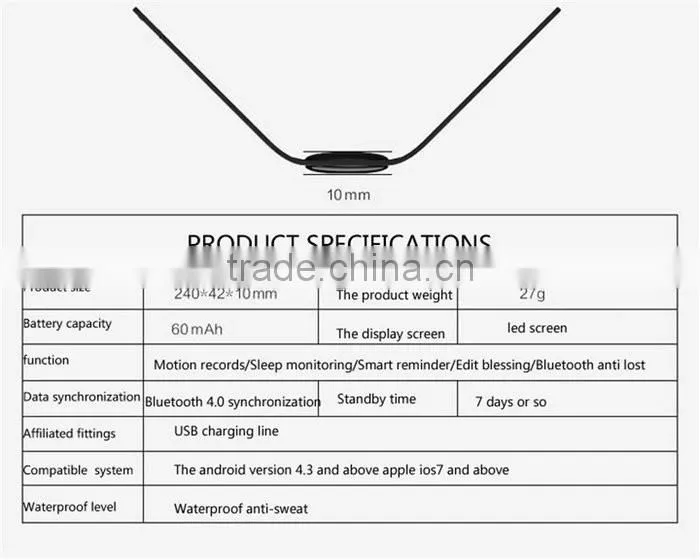 high quality H8 heart smart bracelet Bluetooth 4.0 Heart Rate Monitor Anti-lost reminder
