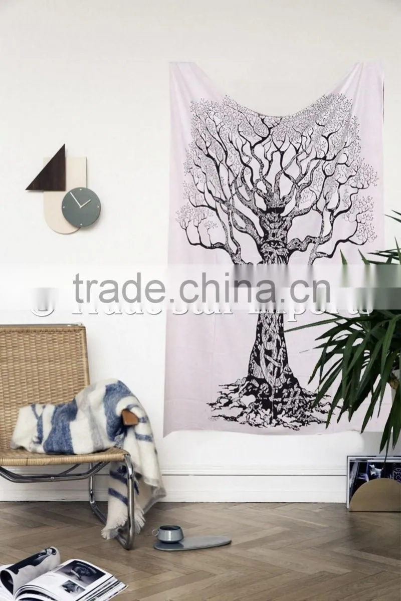 Tree Of Life Wall Art Bohemian Indian Cotton Wall Hangings Gypsy Tapestry