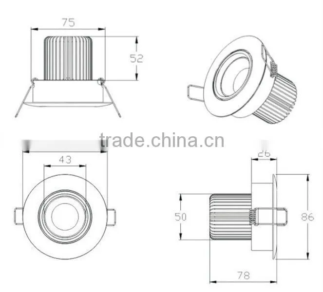 SAA Adjustable Sharp COB Celling dowmlight