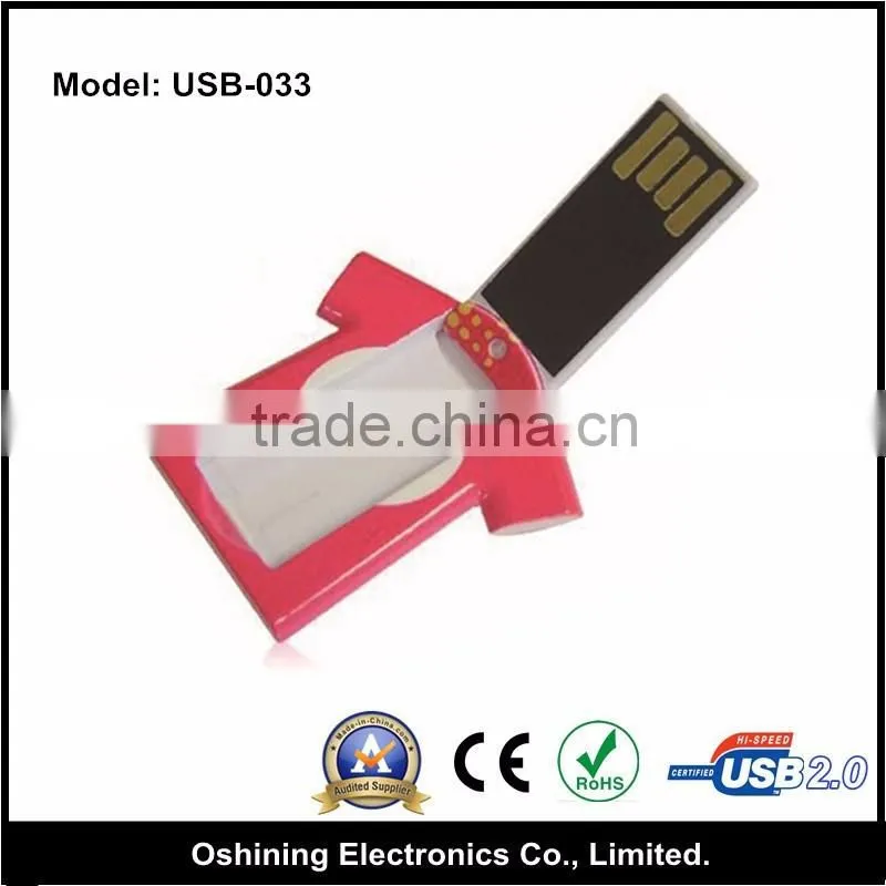 2016 new product wholesale t-shirt shape usb flash drive free samples jersey pendrive made in china (USB-034)