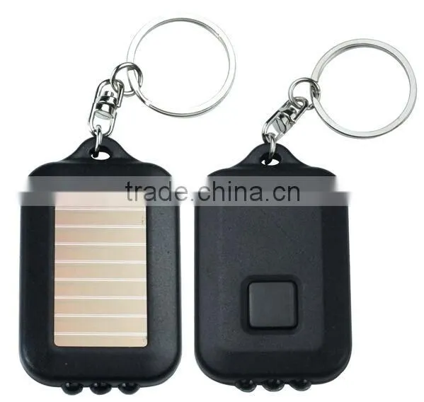 mini solar power rechargeable flashlight keychain