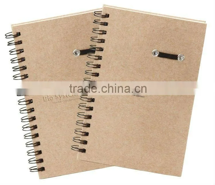 Wire O Binding Thick kraft paper hard cover printed notebook wholesale