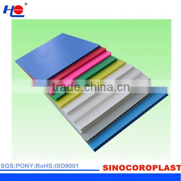 easy to clean and aging resistance plastic color flute board