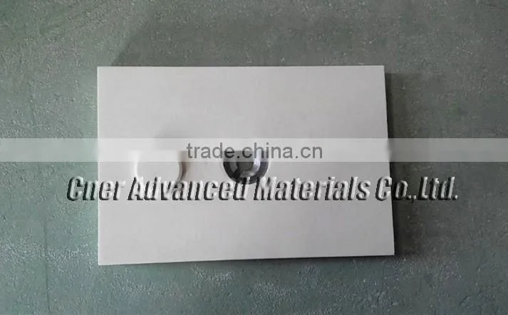 High temperature application of alumina ceramic liner, weldable ceramic tile