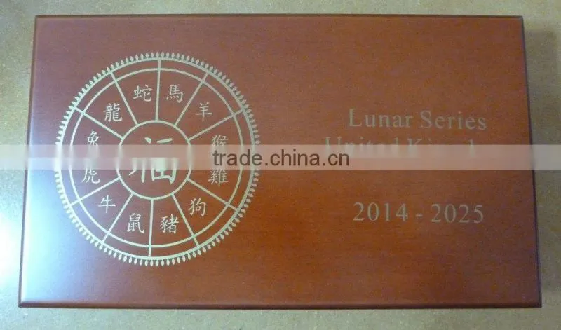 Lunar Series UK Royal Mint Wooden Coin Box for 12 x 1 oz Silver Coins