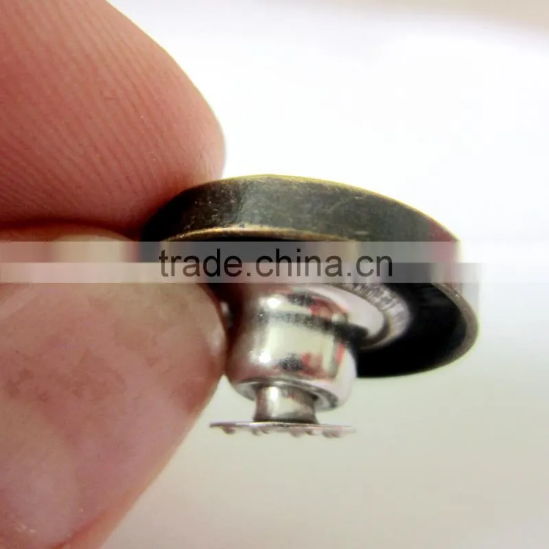 brush brass color alloy jeans button for man jeans