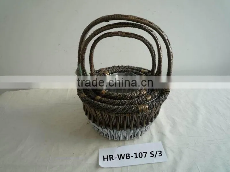 hot sell empty wicker picnic baskets with handle