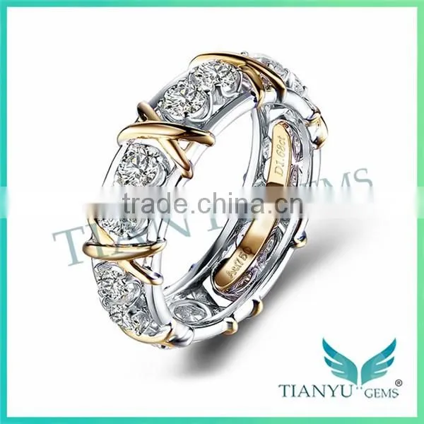 synthetic diamond jewellery Wedding Rings 9 Hearts & Flower VVS1 E-F Round Cut Moissanite Diamond Women Rings Price
