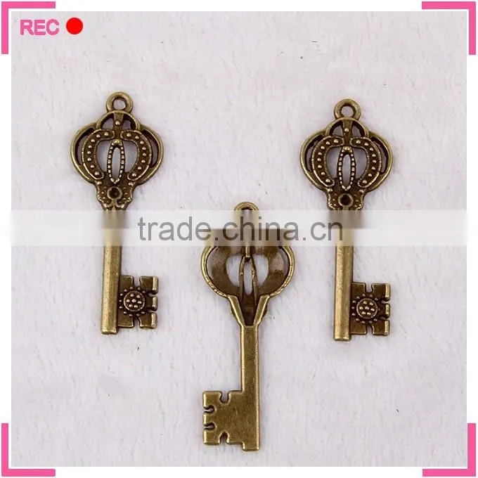 Key shaped copper pendant, custom made key pendant