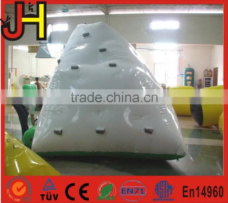 2016 factory price inflatable iceberg climbing water island climb wall toys 0.9mm PVC tarpaulin