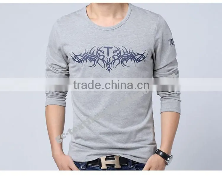 Printed Round-neck Men's Long Sleeve T-shirts