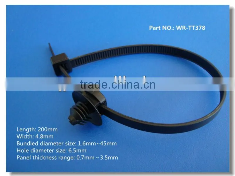 High quality High flexibility self locking nylon cable tie with clip for car