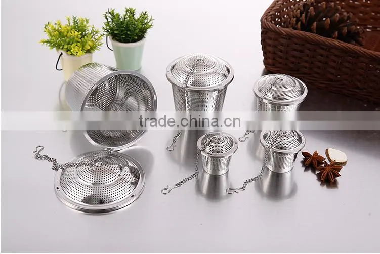 YS factory Loose Leaf Tea Stainless Steel Strainer (Set of 2) with Tea Scoop and Drip Trays, Medium