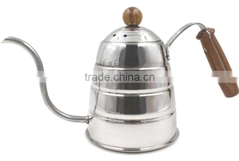 Pour Over Coffee Kettle Hand Drip Kettle Premium Stainless Steel Gooseneck Tea Kettle Wooden Ergonomic Handle
