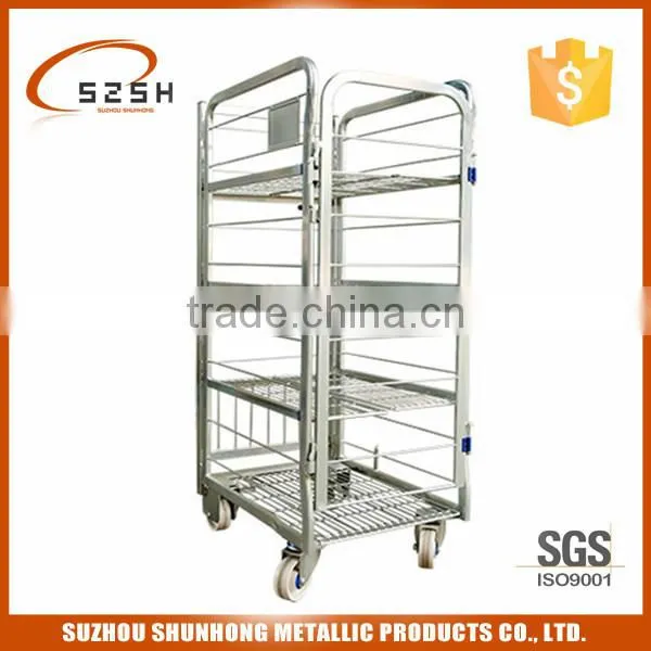 heavy duty dairy container cage milk trolley for grocery