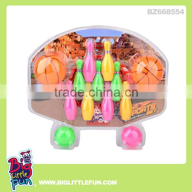Sport toy basketball hoop and bowling set toy