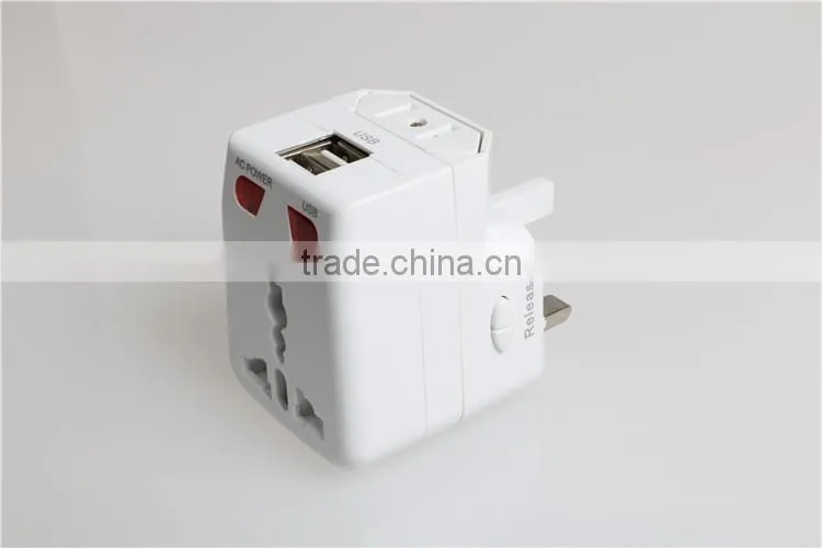 International travel plug adapter Promotional world travel adaptor adapters dual USB universal charger with 6.0A