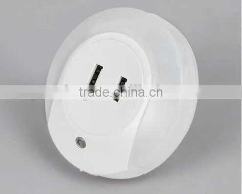 Creative Dual Usb Charger Socket / Led Sensor Night Light / Smart Home Night Lamp With USB Charger Socket
