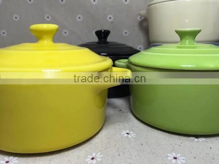Stocked ceramic Soup pot Milk Pot bakeware bowl with handle