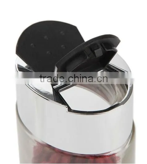 6 pcs clear glass spice container set