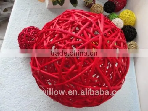 colorful Christmas tree decorative Rattan Ball /Home Decor Vase Filler willow ball
