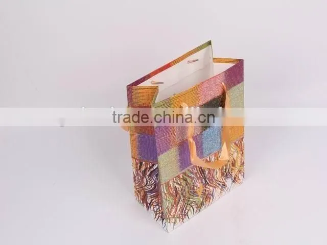 Foldable Gift Bag With Checked Pattern/ Shopping Bag