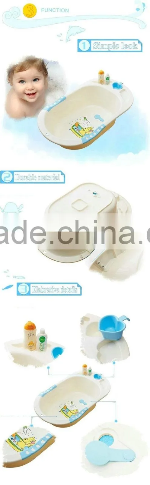 Plastic sitting baby bath tub, bathroom tub,