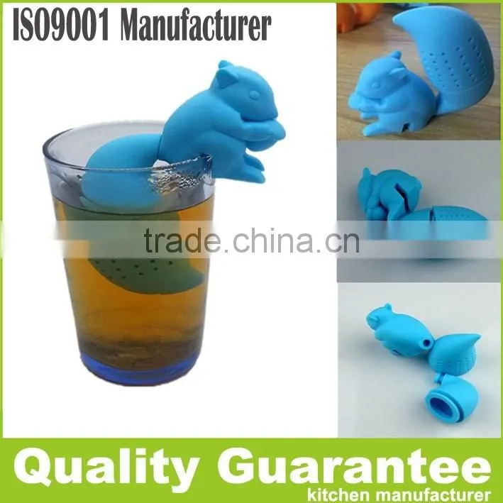 food grade BPA free cute dog/pet/ animal silicone tea infuser , pug shape tea infuser
