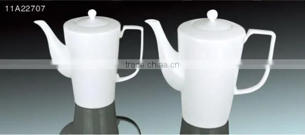 Fine bone china white ceramic coffee and tea pot