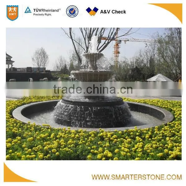 Customized black and grey granite garden fountain from SMT