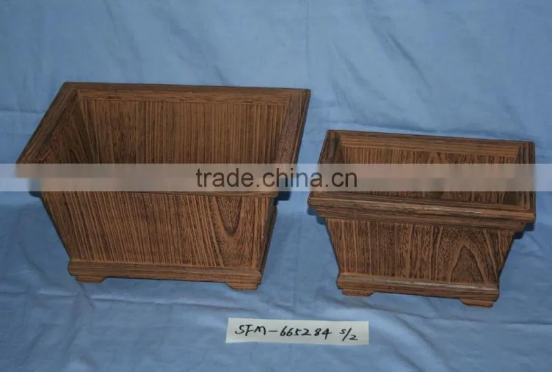 Fashion design garden wooden flower pot for planting