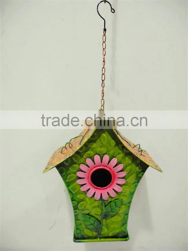 Funtional metal cage for birds with hanger for outdoor garden