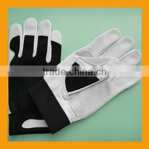 Pink Spandex Pigskin Leather Women's Garden Glove
