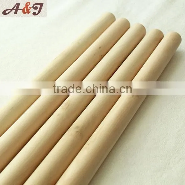 natural wooden broom handle with screw end