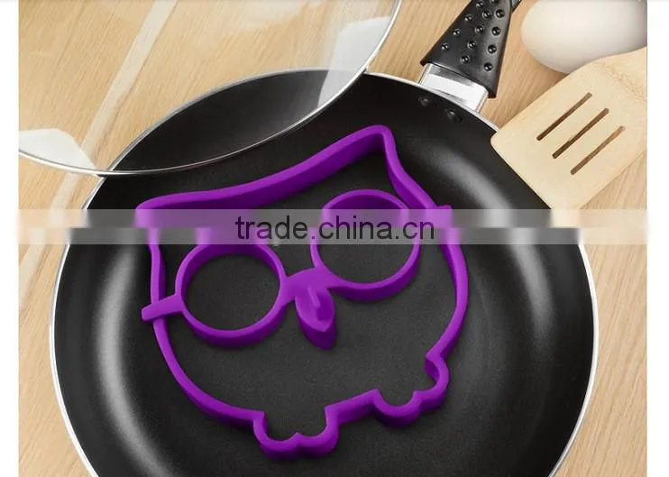 Unique silicone egg cook ring owl shaped fried egg molds pancake maker