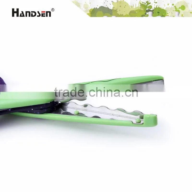 7-1/2" beautiful transparent with glitter handle wave scissors