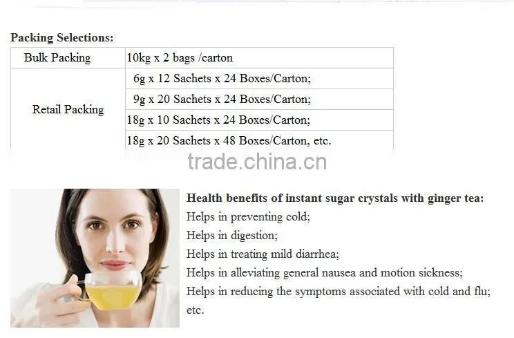 Instant soluable tea ginger tea with honey