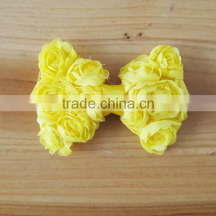 shabby bow flower clip for kids hair accessories