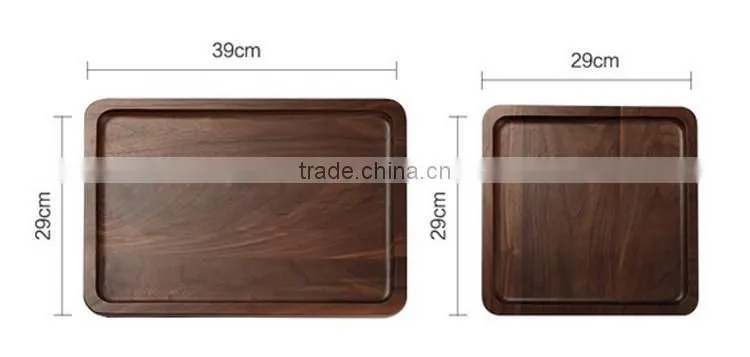 Marvelous trendy Eco-friendly Black Walnut lumber wood Plate ,Wooden Square Shape Serving Tray/Dishes