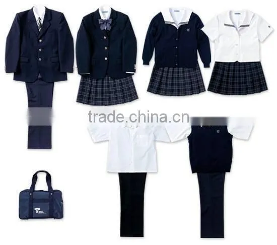 2017 Custom Logo wholesale cheap primary school uniform Skirt Suits