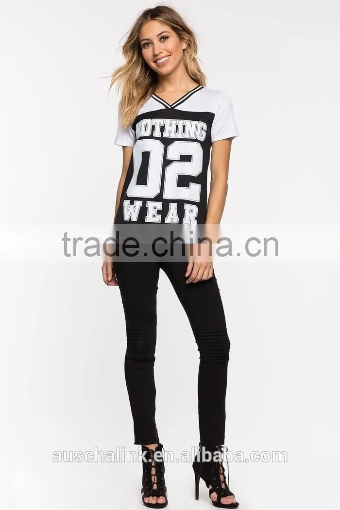 100% cotton V neck sport t shirt wholesale china